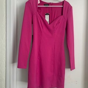 Bebe Pink Sweetheart Neckline Dress